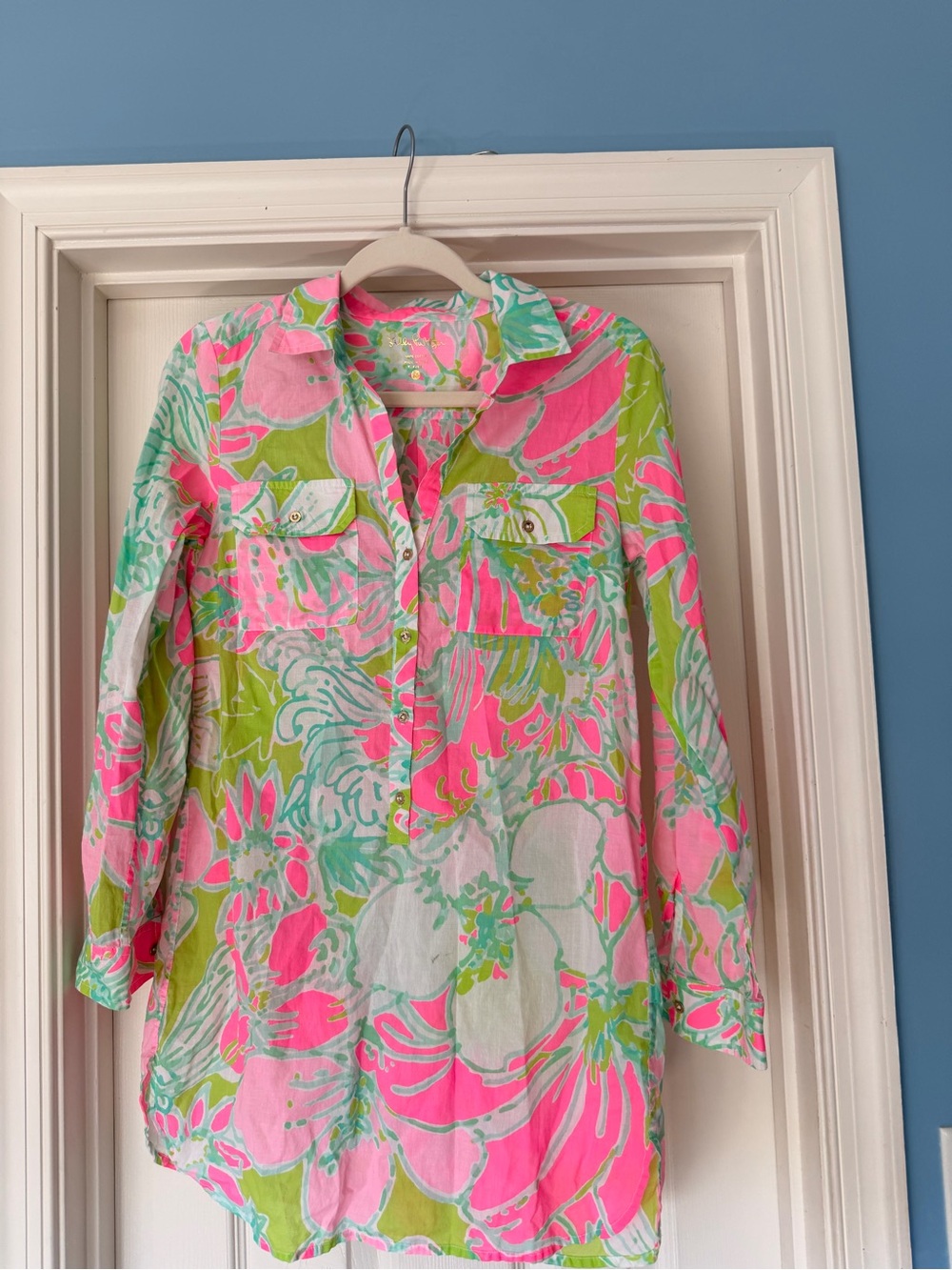 Lilly Pulitzer Captiva Tunic in Flamingo Pink “Don't give a cluck"